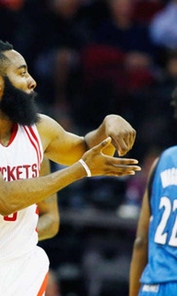 Harden scores 27 to lead Rockets to 107-104 win over 'Wolves